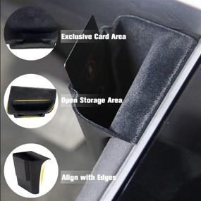 img 3 attached to 📦 XTAUTO Центральный органайзер для Tesla Model 3 Model Y 2016-2020 | Лоток для хранения в отверстии между сиденьем водителя и пассажиром | Аксессуары Tesla Model 3 Model Y с мягким покрытием (Не совместим с моделью 2021)