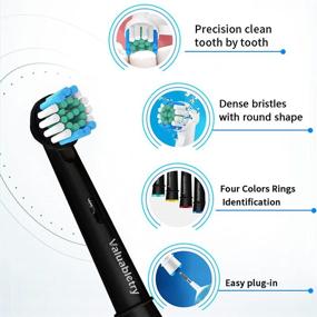 img 1 attached to 🦷 18-Pack Precision Replacement Brush Heads - Compatible with Oral B Braun Electric Toothbrush - 9 White & 9 Black