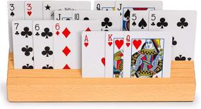 img 2 attached to 🃏 Solid Beechwood Playing Card Holders by Yellow Mountain Imports