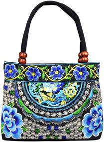 img 4 attached to 👜 Distinctive Vintage Hobo Tote Bags: Exquisite Floral Embroidery for Ladies