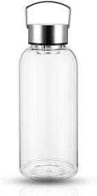 img 1 attached to 🍶 DE.KITCHEN&amp;HIFUN 50 oz Sports Glass Water Bottle with Twist Cap, Clear Borosilicate Glass Water Bottle with Neoprene Sleeve, Large Glass Thermos for Coffee, Fruit, Vegetable Juice, and Nut Storage Tank