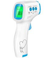 medical grade no touch forehead thermometer for adults - instant reading for baby food, bath, milk (blue) logo