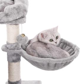 img 1 attached to 🐱 BEWISHOME Cat Tree Condo: Sisal Scratching Posts, Plush Perch & Dual Houses - Kitty Activity Center & Play House MMJ06