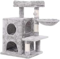 🐱 bewishome cat tree condo: sisal scratching posts, plush perch & dual houses - kitty activity center & play house mmj06 logo