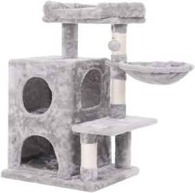 img 4 attached to 🐱 BEWISHOME Cat Tree Condo: Sisal Scratching Posts, Plush Perch & Dual Houses - Kitty Activity Center & Play House MMJ06