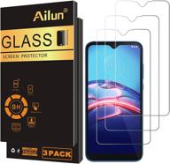 📱 ailun moto e (2020) screen protector - 3 pack, tempered glass, 9h hardness, 0.33mm ultra clear, bubble free, anti-scratch, fingerprint/oil stain coating, case friendly logo
