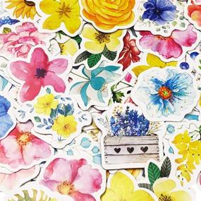 img 2 attached to 🌸 135-Piece Watercolor Floral Flower Stickers Decals - Ideal for Water Bottles, Laptops, Scrapbooking, Journals, Planners, and Card Making