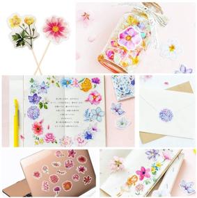 img 1 attached to 🌸 135-Piece Watercolor Floral Flower Stickers Decals - Ideal for Water Bottles, Laptops, Scrapbooking, Journals, Planners, and Card Making