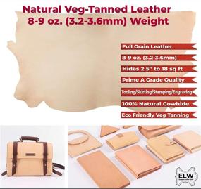 img 3 attached to 👜 ELW Veg Tanned Leather Shoulder: Premium Full Grain Cowhide for Tooling, Sewing & Craft Projects