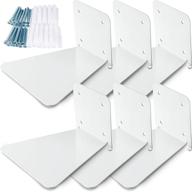 📚 innovative iron floating bookshelf: sleek white wall mounted shelves for home, office, classroom, library (pack of 6) logo