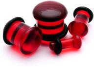 red single flare glass plugs women's jewelry logo