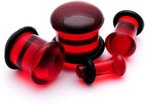 img 1 attached to Red Single Flare Glass Plugs Women's Jewelry