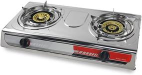 img 4 attached to 🔥 XtremepowerUS 2-Burner Portable Propane Gas Range Cooktop with Auto Ignition - Perfect Outdoor Camping Stove for Tailgate LPG Grill