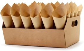 img 4 attached to 🎉 Party Confetti Cone Holder Box - Perfect Wedding Gift Box with 30 Holes and 32 Kraft-F Cone Papers Included