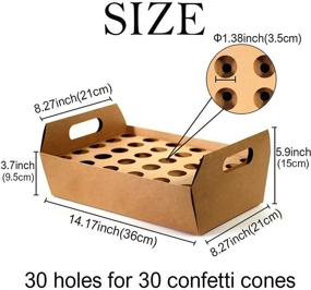img 3 attached to 🎉 Party Confetti Cone Holder Box - Perfect Wedding Gift Box with 30 Holes and 32 Kraft-F Cone Papers Included