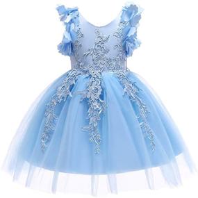 img 4 attached to 🌸 Weileenice Lace Flower Girl Dress for Pageants, Weddings, Christmas, Holidays, and Parties