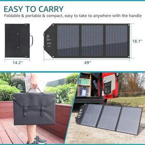 img 1 attached to Portable Solar Panels - 60W Foldable Solar Charger for 100-500W Solar Generators | Adjustable Kickstands, DC 18V Output, USB 3.0 & Type-C Ports | Ideal for Camping, Van, RV Trips