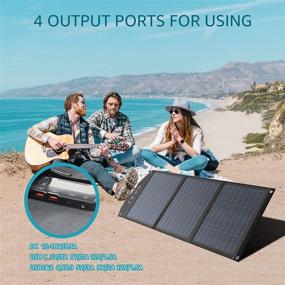 img 3 attached to Portable Solar Panels - 60W Foldable Solar Charger for 100-500W Solar Generators | Adjustable Kickstands, DC 18V Output, USB 3.0 & Type-C Ports | Ideal for Camping, Van, RV Trips
