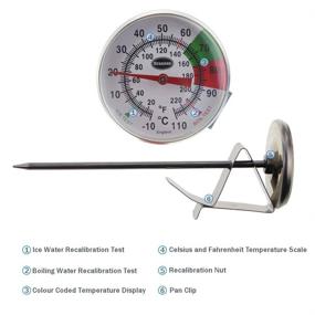 img 2 attached to Frothy Milk Thermometer - 125mm Stainless Steel Probe with Clip Barista Coffee - Ideal for Milk Frothing