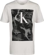 👕 stylish calvin klein boys' short sleeve block logo crew neck tee shirt - shop now! logo