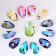 💎 sparkling teardrop crystal ab sew on rhinestone droplet glass sewing stones - perfect for wedding dresses (mix ab, 11x18mm) logo