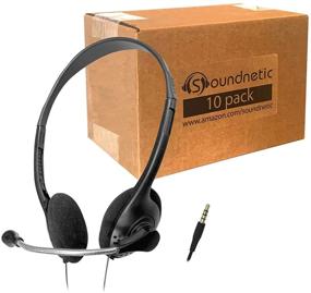 img 4 attached to 🎧 Enhance Learning with Soundnetic Disposable Stereo Classroom Headsets and Boom Microphone 10 Pack