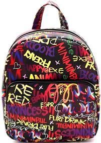 img 4 attached to 🎨 Vibrant Retro Vintage Neon Multicolor Graffiti Clutch Tote Purse – Crossbody Sling Bag Handbag