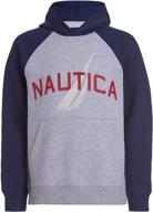 🧥 nautica colorblock fleece hoodie mineral boys' clothing: stylish and warm outerwear for kids logo