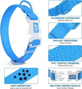 img 3 attached to 🐶 COMPAPET PVC Dog Collar with Safety Buckle | Adjustable Durable Collars for Large & Medium Dogs | Waterproof Odor-Free Design | Heavy-Duty Metal D-Ring | Easy-to-Clean Puppy Collar