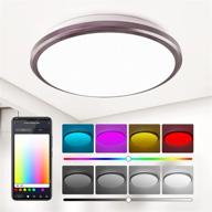 🔆 smart led ceiling light 12inch flush mount - alexa, google home compatible with app control - 24w wifi fixture with rgb lighting for bedroom, kitchen, kids room логотип