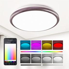 img 4 attached to 🔆 Smart LED Ceiling Light 12inch Flush Mount - Alexa, Google Home Compatible with APP Control - 24W WiFi Fixture with RGB Lighting for Bedroom, Kitchen, Kids Room