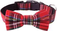 🐾 malier christmas plaid snowflake dog collar with bow tie – stylish and adjustable collar for dogs and cats logo