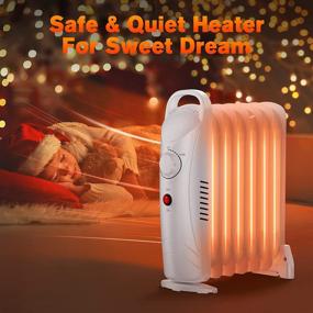 img 2 attached to 🔥 700W Air Choice Oil Filled Radiator Heater with Thermostat | Fast Heat-up for 120 Sq Ft | Indoor Quiet Heater with Auto Power-off | Durable Radiator Heater