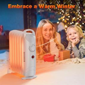 img 3 attached to 🔥 700W Air Choice Oil Filled Radiator Heater with Thermostat | Fast Heat-up for 120 Sq Ft | Indoor Quiet Heater with Auto Power-off | Durable Radiator Heater