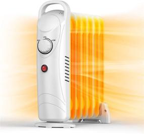 img 4 attached to 🔥 700W Air Choice Oil Filled Radiator Heater with Thermostat | Fast Heat-up for 120 Sq Ft | Indoor Quiet Heater with Auto Power-off | Durable Radiator Heater