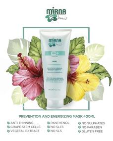 img 1 attached to 💆 Mirna Professional Prevention & Energizing, Anti Thinning Mask | Deep Conditioner for Weak Hair - Oligo-Elements, Herb Extracts, Grape Stem Cells | No Sulphate, No Paraben | 400ml/13.5oz