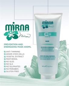img 3 attached to 💆 Mirna Professional Prevention & Energizing, Anti Thinning Mask | Deep Conditioner for Weak Hair - Oligo-Elements, Herb Extracts, Grape Stem Cells | No Sulphate, No Paraben | 400ml/13.5oz