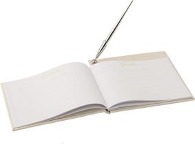 img 3 attached to 📔 Wilton White Guest Book Set with Pen and Pen Stand, Perfect for All Occasions, 9.2" Width x 8.8" Length