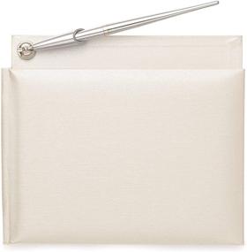 img 1 attached to 📔 Wilton White Guest Book Set with Pen and Pen Stand, Perfect for All Occasions, 9.2" Width x 8.8" Length