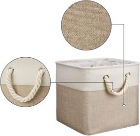 img 2 attached to 📦 Robuy Storage Cube Bins (3-Pack) - Collapsible &Sturdy Cationic Fabric Basket with Cotton Rope Handle for Organizing Shelf, Nursery, Home Closet - 13x13x13 Inch