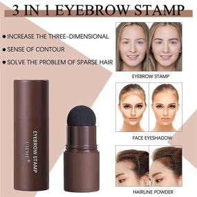 img 1 attached to 🌟 Effortless Brow Styling: Waterproof Eyebrow Stamp Kit with 10 Reusable Stencils for Defined Brows and Long-Lasting Results in Dark Brown