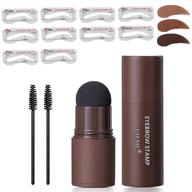 🌟 effortless brow styling: waterproof eyebrow stamp kit with 10 reusable stencils for defined brows and long-lasting results in dark brown logo