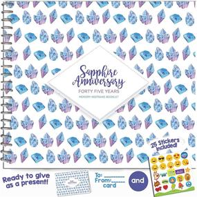 img 4 attached to 💎 45th Wedding Anniversary Memory Book with Stickers and Matching Card - Sapphire Anniversary Keepsake for Cherished Memories