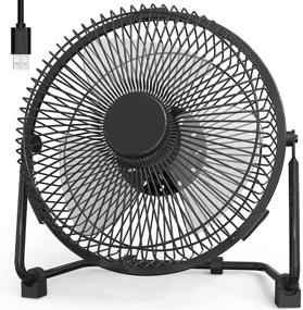 img 4 attached to 💨 USB Desk Fan - 9 Inch, Powerful Airflow, Silent Operation, Portable Cooling for Home, Office, Bedroom - Black