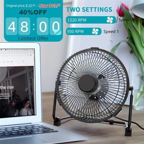 img 3 attached to 💨 USB Desk Fan - 9 Inch, Powerful Airflow, Silent Operation, Portable Cooling for Home, Office, Bedroom - Black