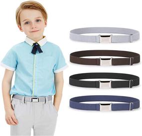 img 4 attached to Toddler Elastic Stretch Adjustable JASGOOD Boys' Accessories ~ Belts
