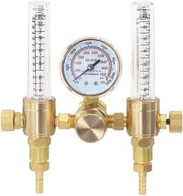 img 4 attached to ⚙️ RX WELD Dual Output Argon Regulator Flow Meter Mig Tig for Precise Welding: 0-60CFH, CGA580 Inlet with 5/&#34;8 UNF-18RH Outlet