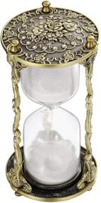 img 4 attached to ⏳ 60 Minute Antique Hourglass: Mandala Rose & Crystal Diamond Engraved Metal Sand Timer, Brass Sand Clock, Reloj De Arena 1 Hora, White 1 Hour Glass Sandglass for Home Office Desk Decor - Perfect Gift