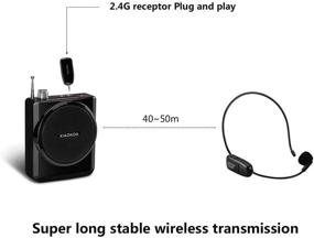 img 3 attached to 🎤 Беспроводной наушник-микрофон XIAOKOA 2.4G: стабильная передача на 50 м, наушник и ручной микрофон 2 в 1 | Идеально подходит для усилителя голоса, записи видео и использования со спикером.