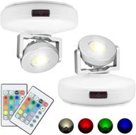 🌈 enhance your artwork with bigmonat led accent spotlight: battery-operated, 12 colors changing, 360 degree rotatable lights, remote-controlled, stick-on 2 pack logo